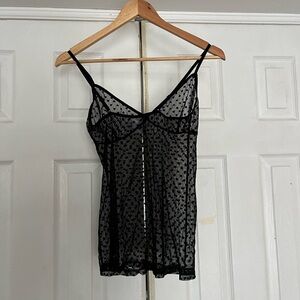 Black Sheer Polka Dot Slip Camisole